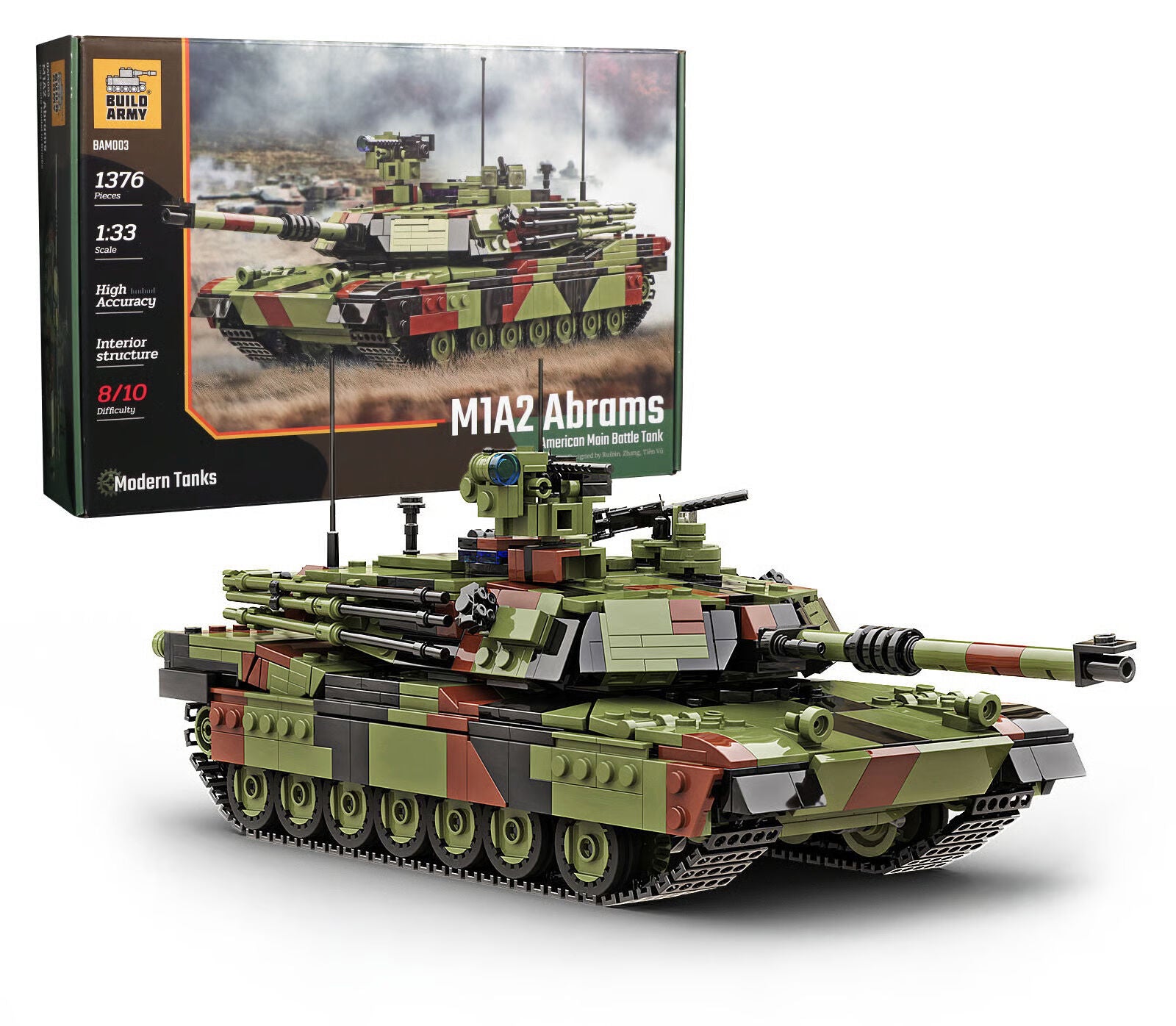 Build Army M1A2 Abrams - American Main Battle Tank Model Brick Kit