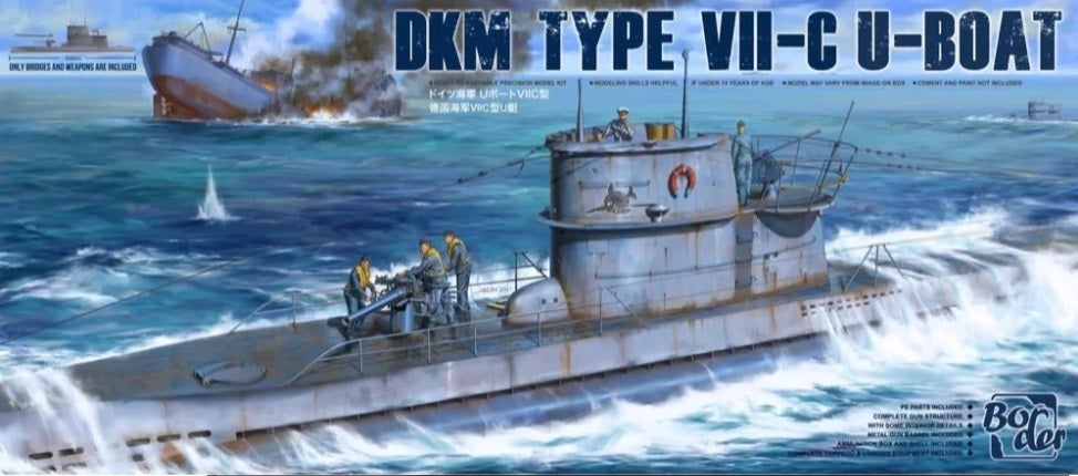Border Model 1/35 DKM Type VII-C U-Boat Plastic Model Kit [BS-001]
