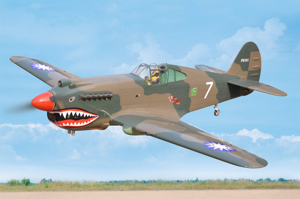 BH-161 P-40C Tomahawk ARTF  , 60CC gas  (covered with HEAT-SHRINK FILM WITH PRINTED) Black Horse