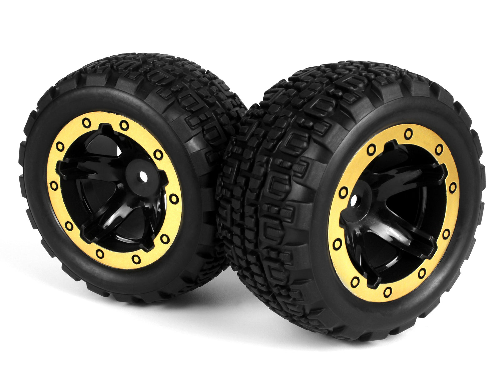 BZ540095 Blackzon Slyder ST Wheels/Tires Assembled (Black/Gold) [540095] BlackZon