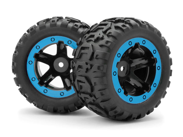 BZ540108 Blackzon Slyder MT Wheels/Tyres Assembled (Black/Blue) [540108]