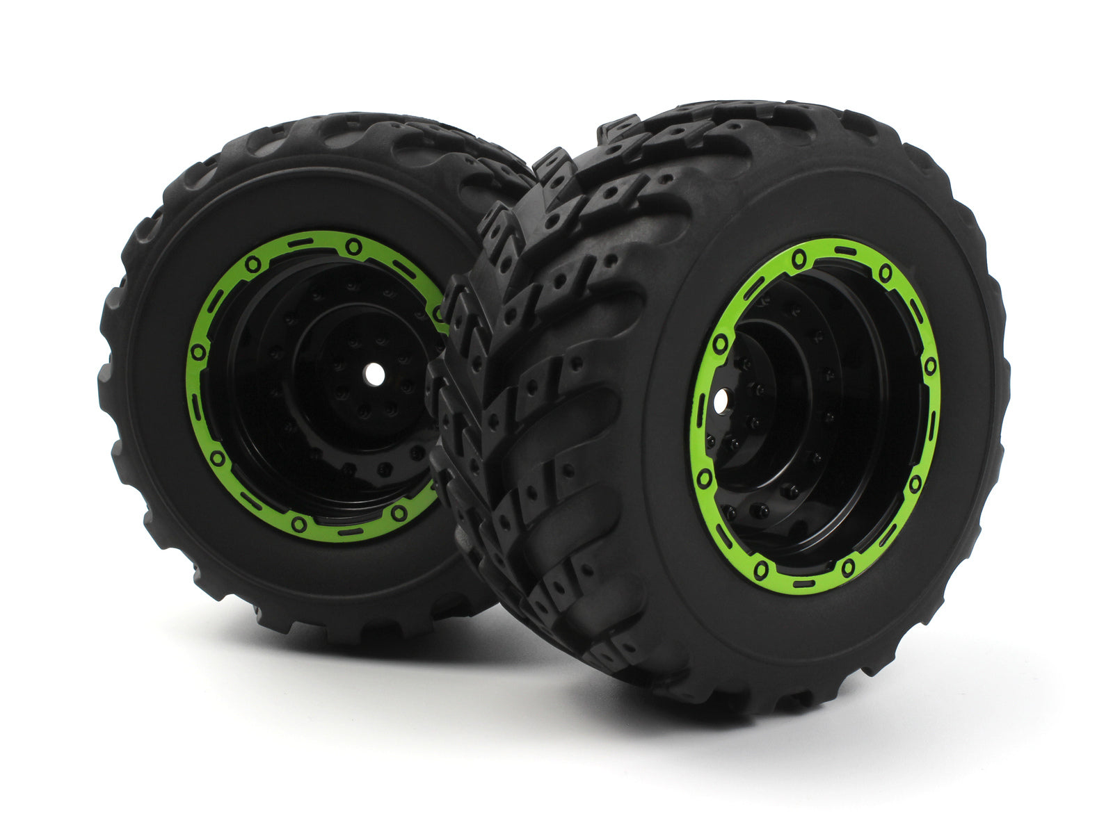 BZ540181 Blackzon Smyter MT Wheels/Tires Assembled (Black/Green) BlackZon