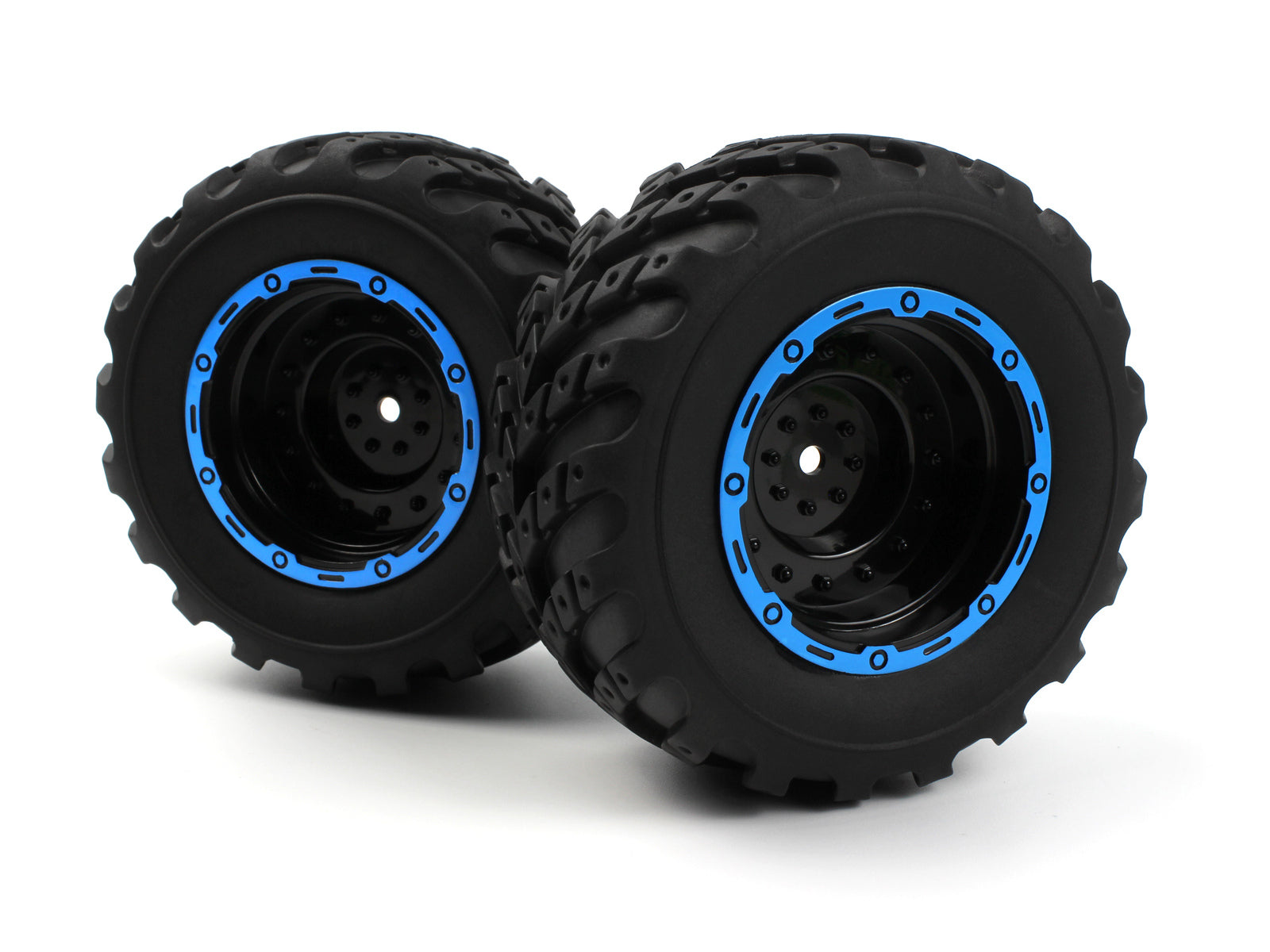 BZ540182 Blackzon Smyter MT Wheels/Tires Assembled (Black/Blue) BlackZon