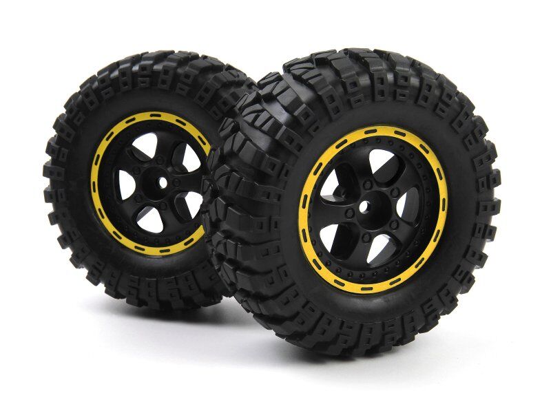 Blackzon Smyter Desert Wheels/Tires Assembled (Yellow/2pcs)