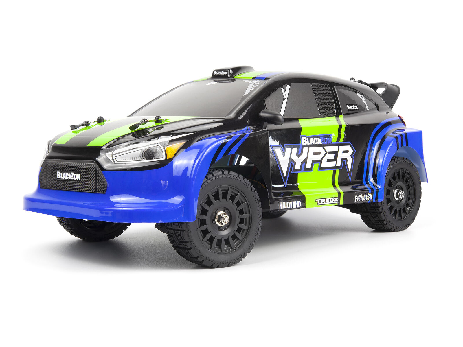 Blackzon Vyper RX 1/16 4WD Rally Car - Blue/Green