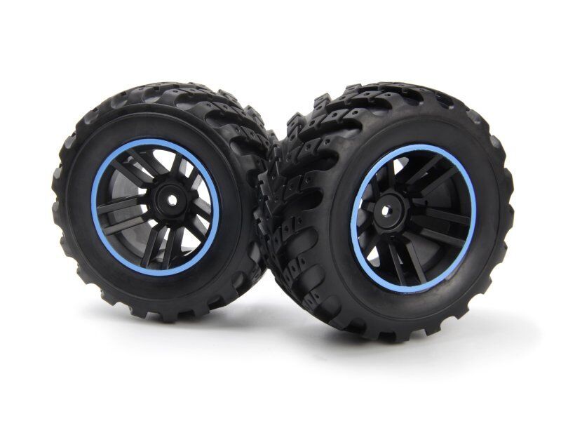 Blackzon Spryte Wheels/Tires Assembled (Black/Blue)