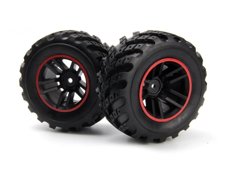 Blackzon Spryte Wheels/Tires Assembled (Black/Red)