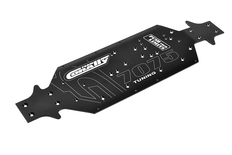 C-00180-043 Team Corally - Chassis SWB - Swiss Made 7075 T6 - 3mm - Hard Anodised - Black - Made In Italy - Fits - Buggy - SWB Truck - 1pc Team Corally