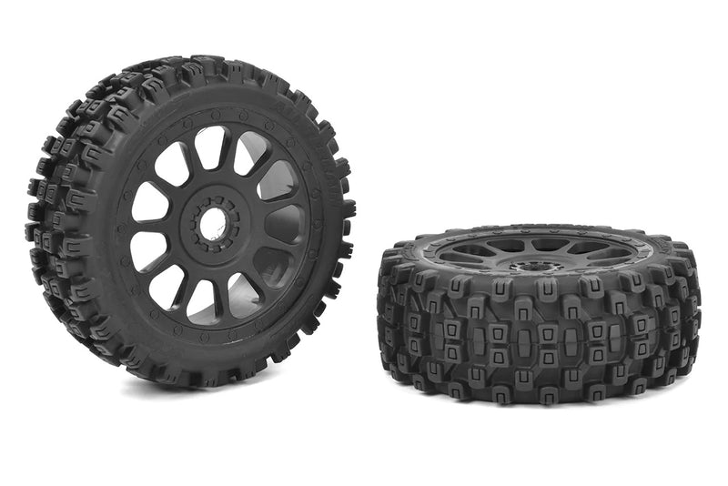 C-00180-1006 Team Corally - Scorpion XTB - Off-Road 1/8 Buggy Tires - Glued on Black Rims - 1 pair