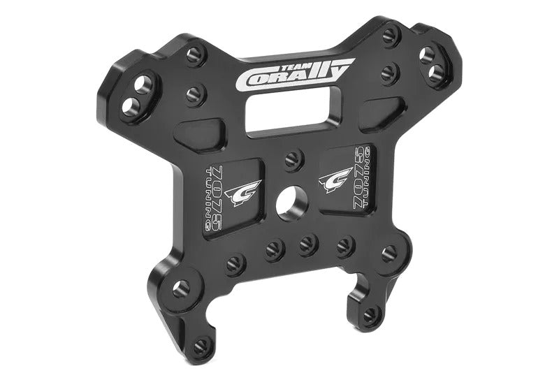 C-00180-1212 Team Corally - Shock Tower - Kagama - Front - Swiss Made 7075 T6 - 6mm - Hard Anodised - Black - Made In Italy Team Corally