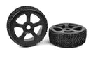 C-00180-376 Team Corally - Off-Road 1/8 Buggy Tires - Ninja - Low Profile - Glued on Black Rims - 1 pair Team Corally