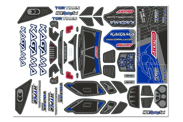 C-00180-981-5 Team Corally - Body Decal Sheet - Kagama - Blue - 1 pc