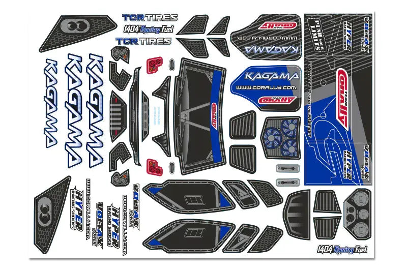 C-00180-981-5 Team Corally - Body Decal Sheet - Kagama - Blue - 1 pc