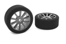 C-14700-37 Team Corally - Attack foam tires - 1/10 GP touring - 37 shore - 26mm Front - Carbon rims - 2 pcs Team Corally