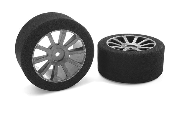 C-14705-37 Team Corally - Attack foam tires - 1/10 GP touring - 37 shore - 30mm Rear - Carbon rims - 2 pcs