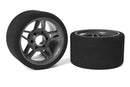 C-14713-35 Team Corally - Attack foam tires - 1/8 SSX-8 - 35 shore - Front - 65mm - Carbon Flex Rims - 2 pcs Team Corally