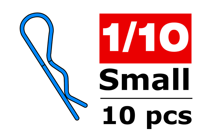 C-35105 Team Corally - Body Clips - 45° Bent - Small - Blue - 10 pcs Team Corally