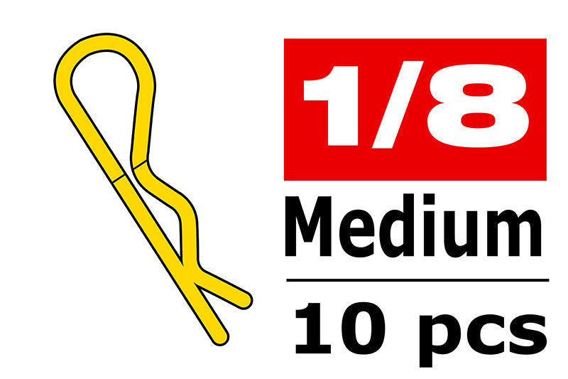 C-35114 Team Corally - Body Clips - 45° Bent - Medium - Gold - 10 pcs Team Corally