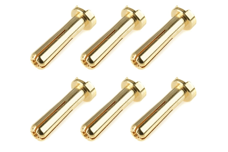 C-50151 Team Corally - Bullit Connector 4.0mm - Male - Solid Type - Gold Plated - Ultra Low Resistance - Wire 90° - 6 pcs TEAM CORALLY