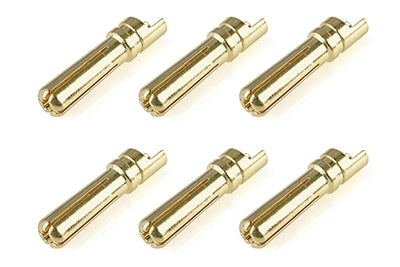 C-50154 Team Corally - Bullit Connector 5.0mm - Male - Solid Type - Gold Plated - Ultra Low Resistance - Wire Straight - 6 pcs