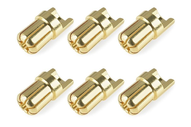 C-50155 Team Corally - Bullit Connector 6.5mm - Male - Solid Type - Gold Plated - Ultra Low Resistance - Wire Straight - 6 pcs TEAM CORALLY