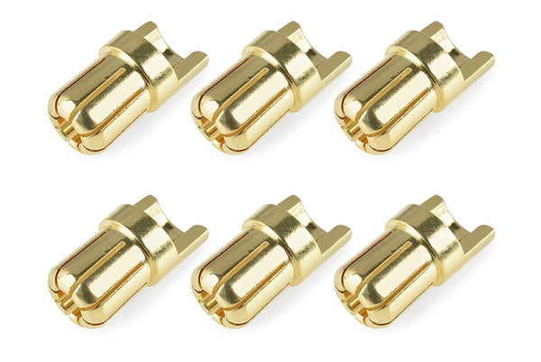 C-50155 Team Corally - Bullit Connector 6.5mm - Male - Solid Type - Gold Plated - Ultra Low Resistance - Wire Straight - 6 pcs