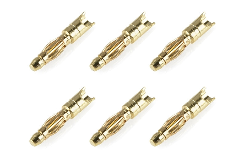 C-50170 Team Corally - Bullit Connector 2.0mm - Male - Spring Type - Gold Plated - Wire Straight  - 6 pcs TEAM CORALLY