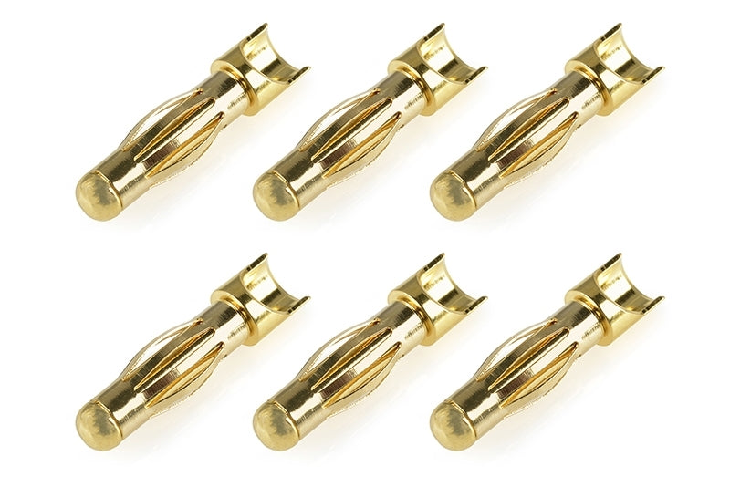 C-50172 Team Corally - Bullit Connector 4.0mm - Male - Spring Type - Gold Plated - Wire Straight  - 6 pcs TEAM CORALLY