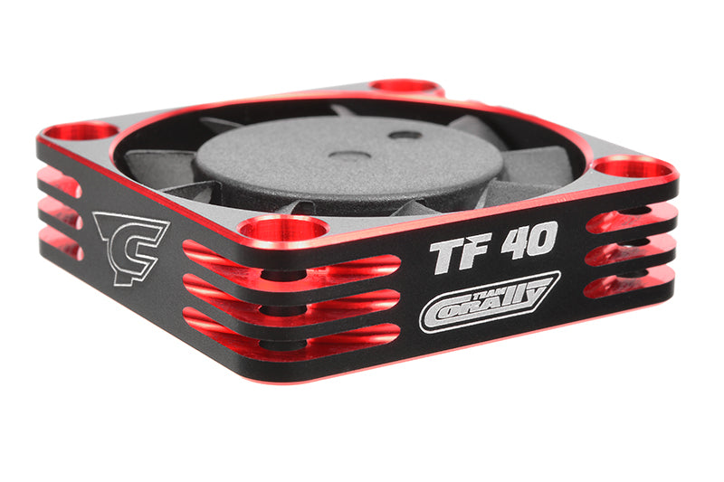 C-53112-1 Team Corally - Ultra High Speed Cooling Fan TF-40 w/BEC connector - 40mm - Color Black - Red Team Corally