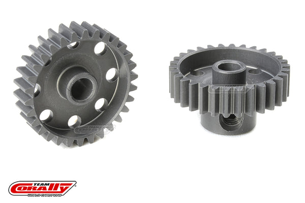 C-70430 Team Corally - 48 DP Pinion - Short - Hard Anodised AL7075 - 30 Teeth - Shaft Dia. 3.17mm