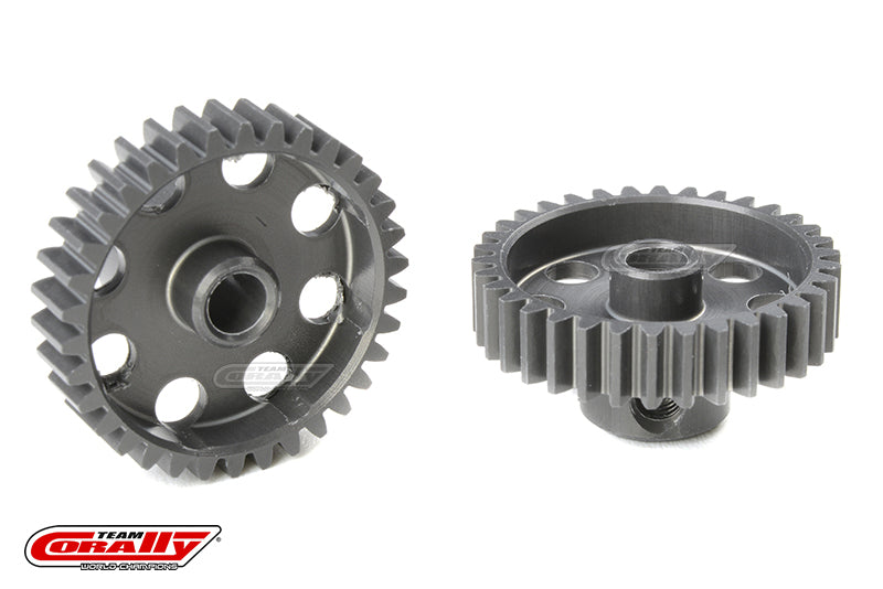C-70434 Team Corally - 48 DP Pinion - Short - Hard Anodised AL7075 - 34 Teeth - Shaft Dia. 3.17mm Team Corally
