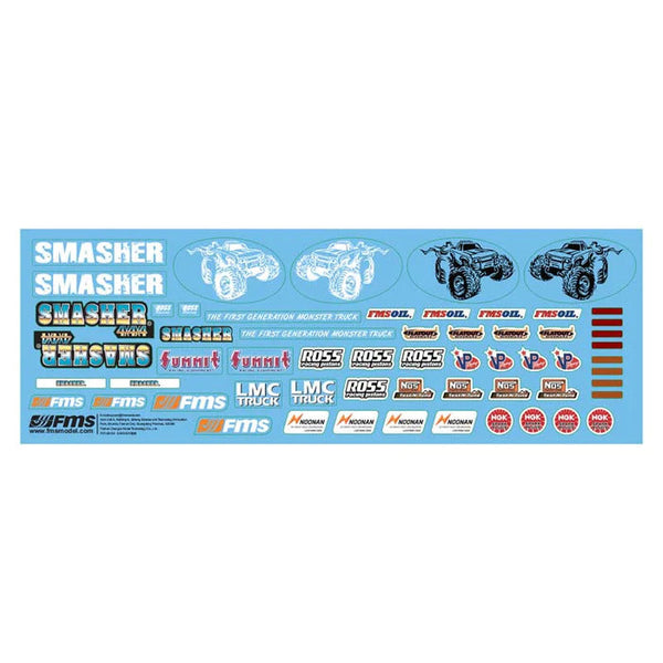 C3052 12402BU CAR DECAL SHEET (SMASHER) Roc Hobby