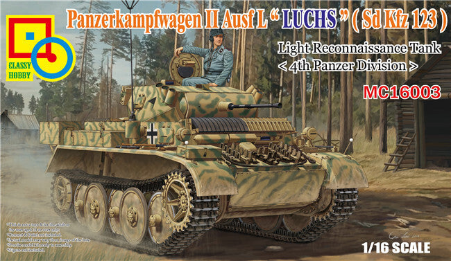 Classy 1/16 Panzerkampfwagen II Ausf.L "Luchs" (Sdkfz.123) Light Recon Tank 4th Panzer Div [16003]