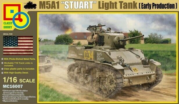 Classy 1/16 M5A1 Stuart (Early Production) Plastic Model Kit [16007]