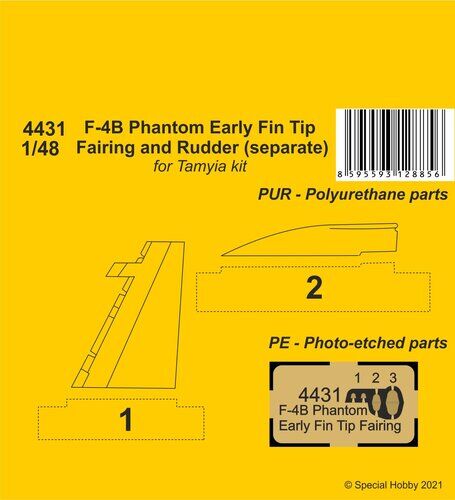 CMK 1/48 F-4B Phantom Early Fin Tip Fairing and Rudder (separate)