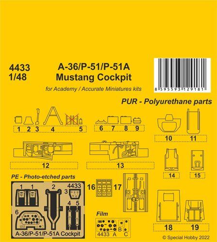 CMK 1/48 A-36/P-51/P-51A  Mustang Cockpit