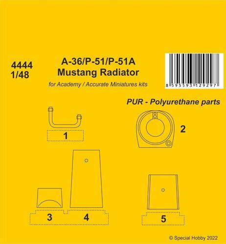 CMK 1/48 A-36 Apache / P-51 / P-51A Mustang Radiator