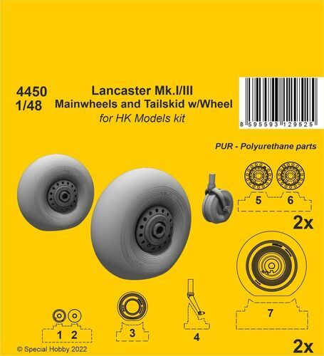CMK 1/48 Lancaster Mk.I/III Mainwheels and Tailwheel w/Leg