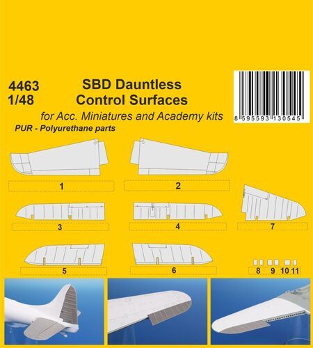 CMK 1/48 SBD Dauntless Control Surfaces / for Acc. Miniatures and Academy kits