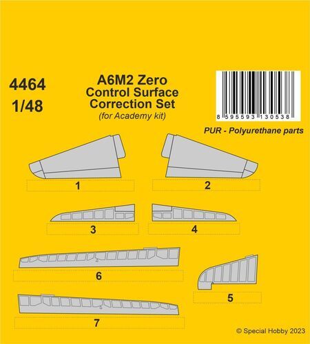 CMK 1/48 A6M2 Zero Control Surface Correction Set / for Academy kit