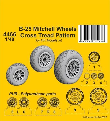 CMK 1/48 B-25 Mitchell Wheels/ Cross Tread Pattern  / for HK kit