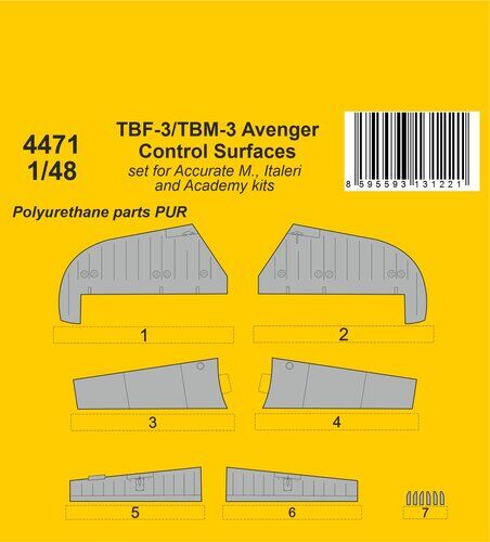 CMK 1/48 TBF-3/TBM-3 Avenger Control Surfaces