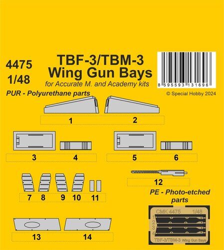 CMK 1/48 TBF-3/TBM-3 Wing Gun Bays  / for Accurate/Academy kits
