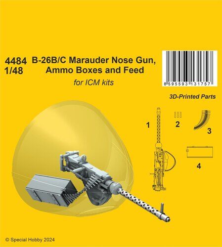 CMK 1/48 B-26B/C Marauder Nose Gun Ammo Boxes and Feed  / for ICM kit