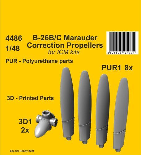 CMK 1/48 B-26B/C Marauder Correction Propellers  /  for ICM kit