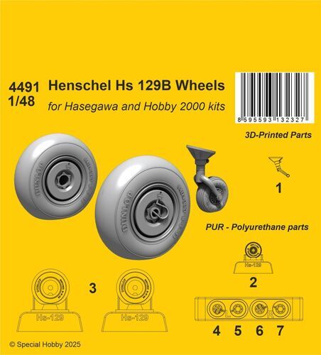 CMK 1/48 Henschel Hs 129B Wheels  / for Hasegawa and Hobby 2000 kits