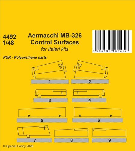 CMK 1/48 Aermacchi MB-326 Control Surfaces