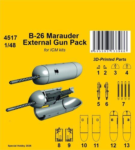 CMK 1/48 B-26 Marauder External Gun Pack  / for ICM kits