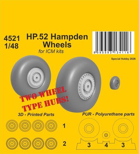 CMK 1/48 HP.52 Hampden Wheels  / for ICM Kits