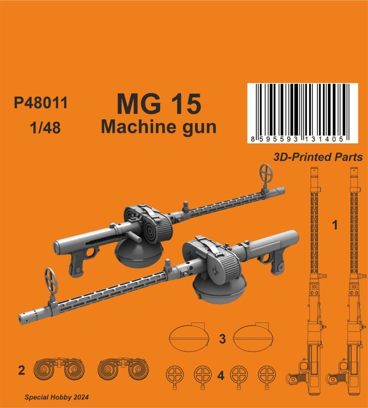 CMK 1/48 MG 15 Machine gun  (2 pcs.)